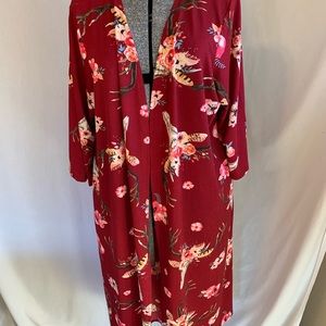 Southern Stitch Women’s large/extra large floral long tunic jacket coat NWT